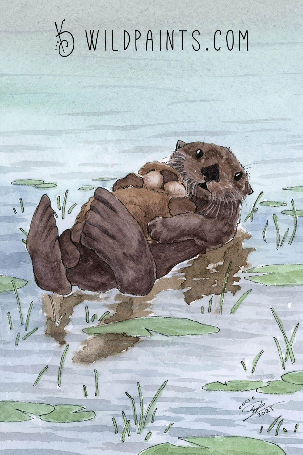 Sea Otters - Greeting Card