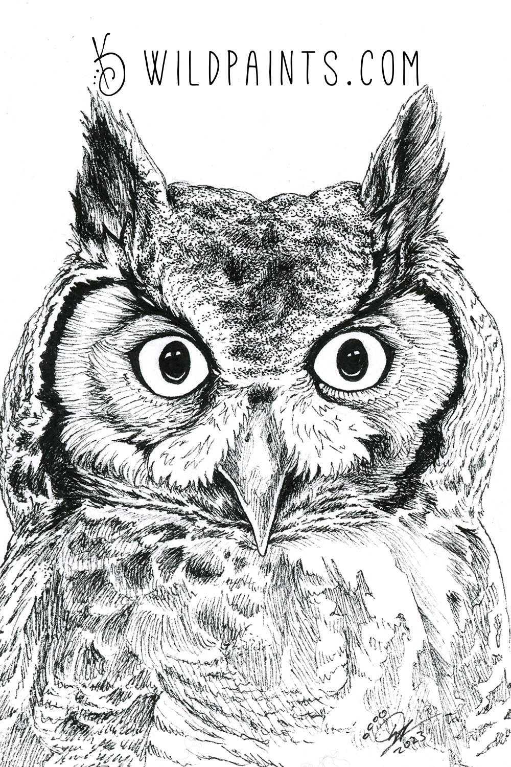 Great Horned Owl - Greeting Card