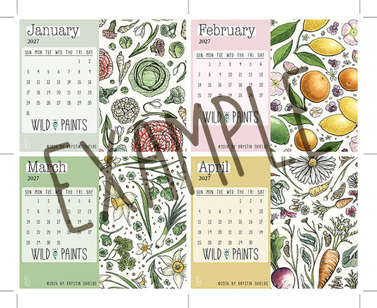2027 Harvest Desk Calendar - Digital Download