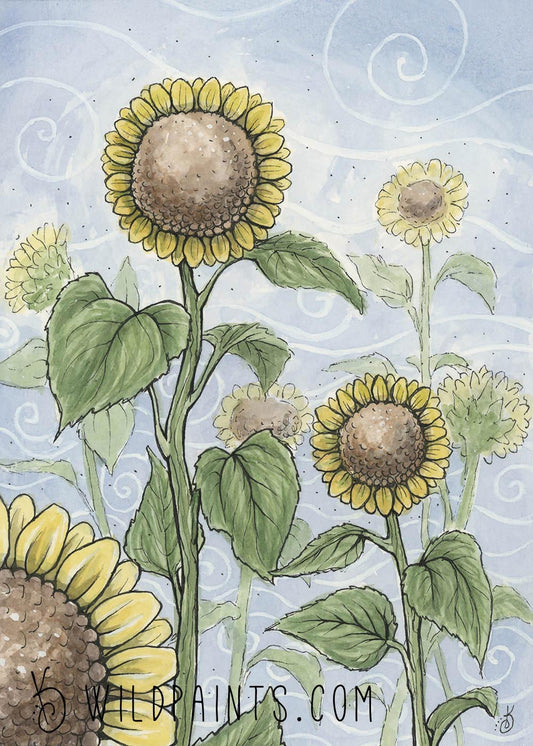 Sunflowers in the Wind - Art Print