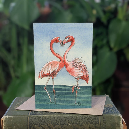 Flamingos - Greeting Card