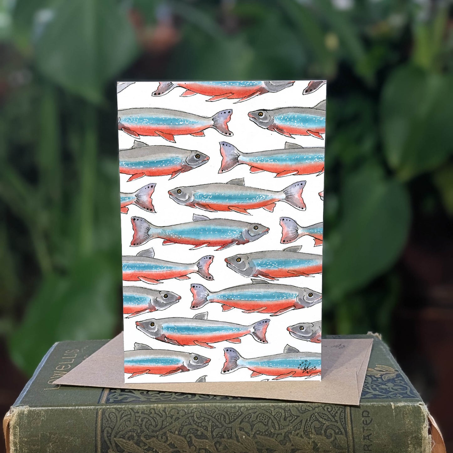 Arctic Char Fish Pattern - Greeting Card
