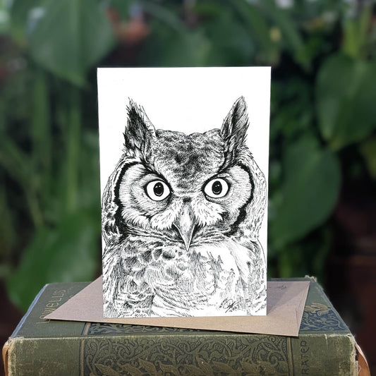 Great Horned Owl - Greeting Card