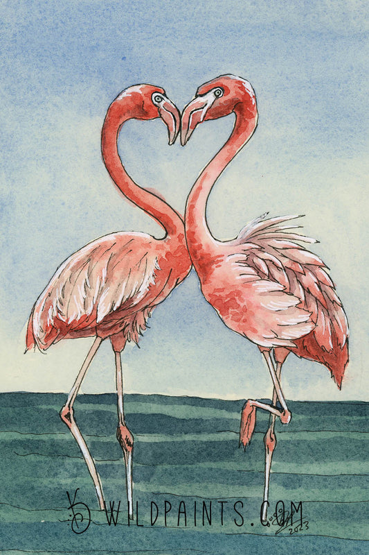 Flamingos - Art Print