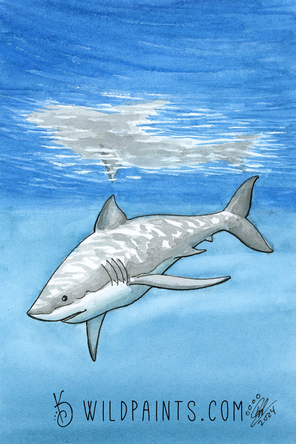 Great White Shark - Greeting Card