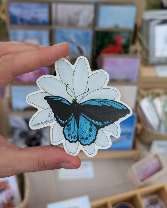 Blue Butterfly Sticker