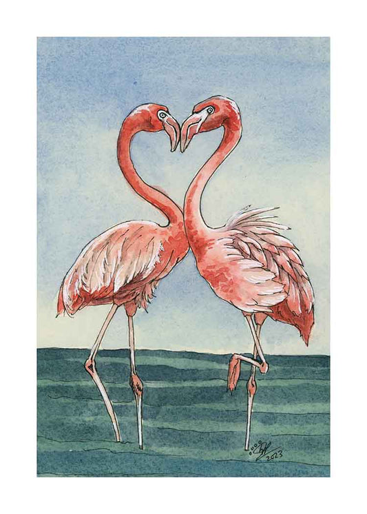 Flamingos - Art Print