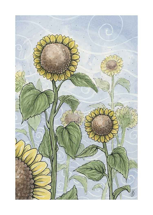 Sunflowers in the Wind - Art Print